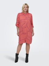 Doorknoop Jurk Carphoebe print rebel Rose of Sharon t/m 54