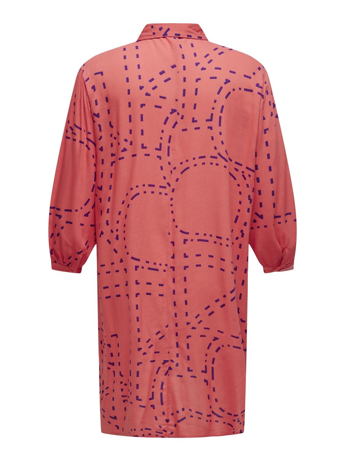 Doorknoop Jurk Carphoebe print rebel Rose of Sharon t/m 54