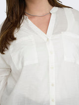 Blouse Carapeldoorn Solid V-Neck Cloud Dancer