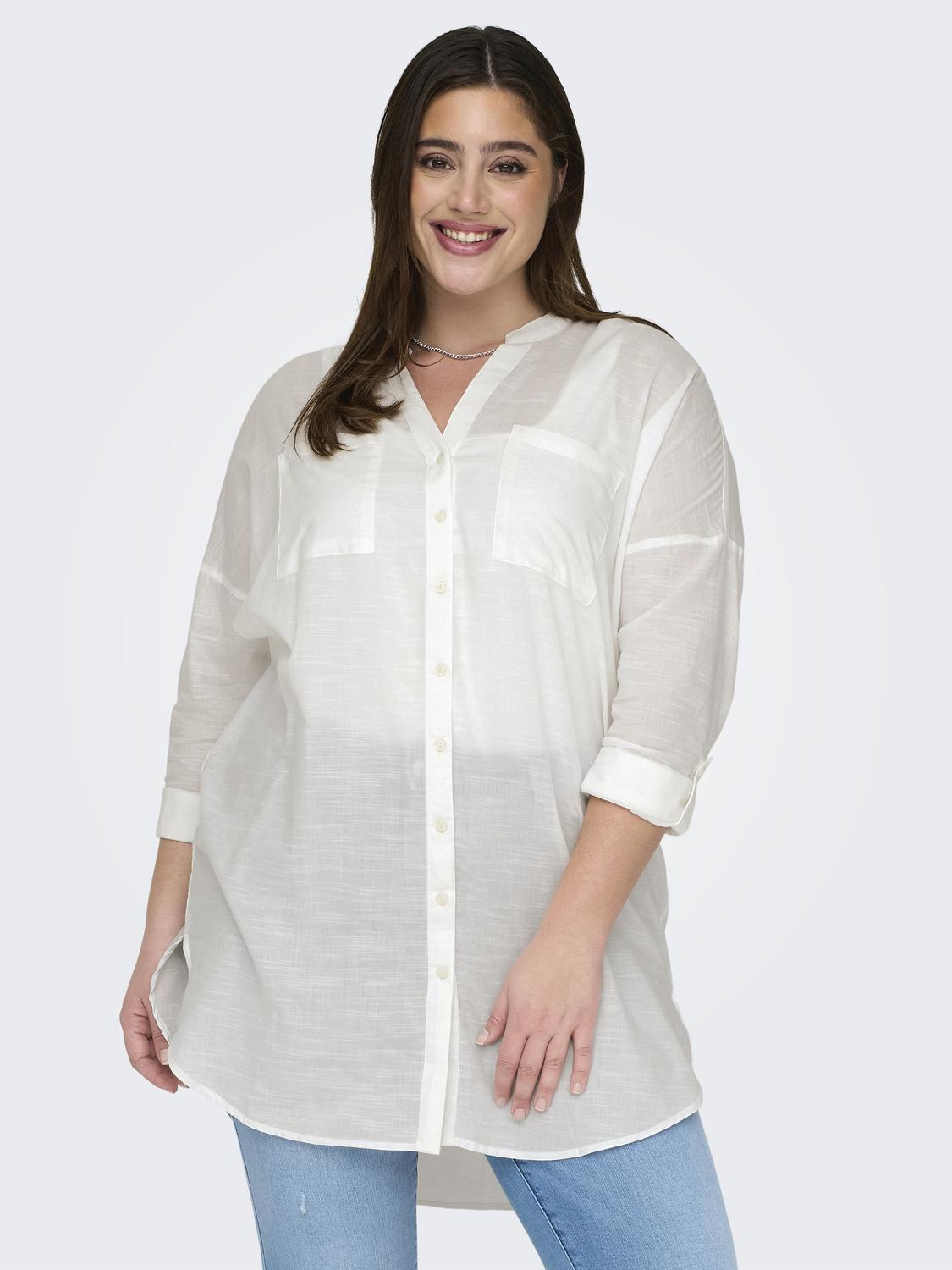 Blouse Carapeldoorn Solid V-Neck Cloud Dancer