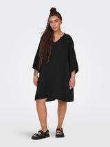 V- Neck Knie jurk Carthyra Zwart