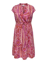 Jurk Carnova print Fuschsia Fedora