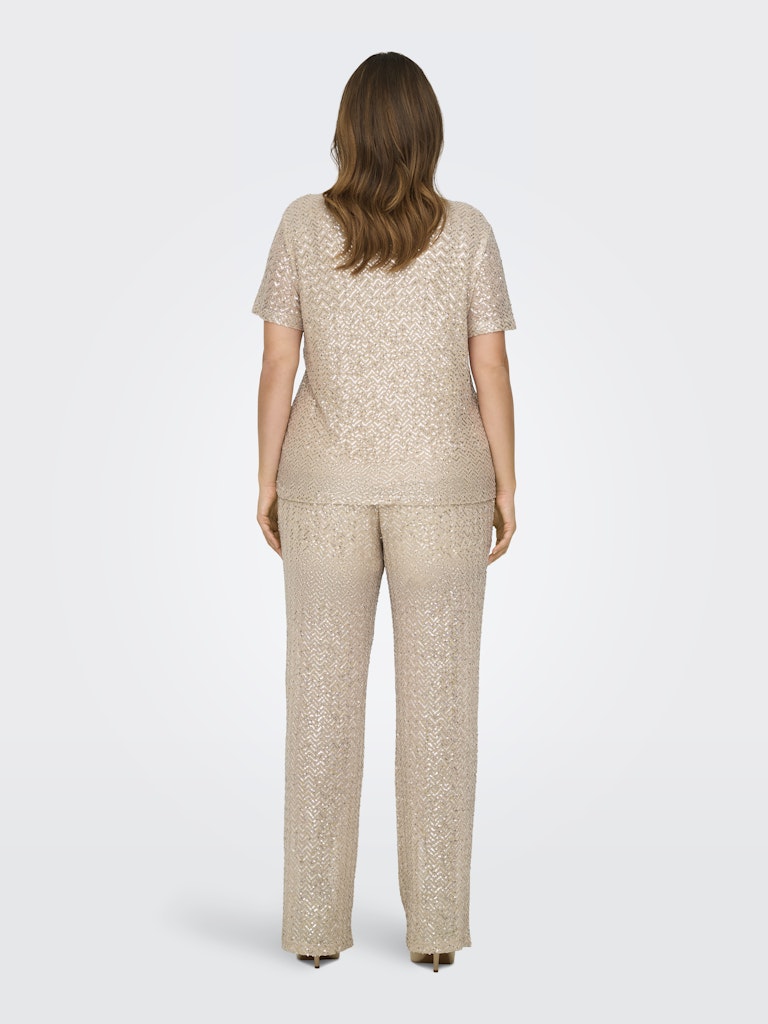 Straight Pants Carviviana sequins  Frosted Almond