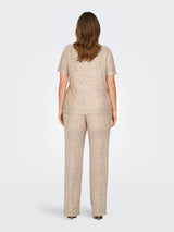 Straight Pants Carviviana sequins  Frosted Almond