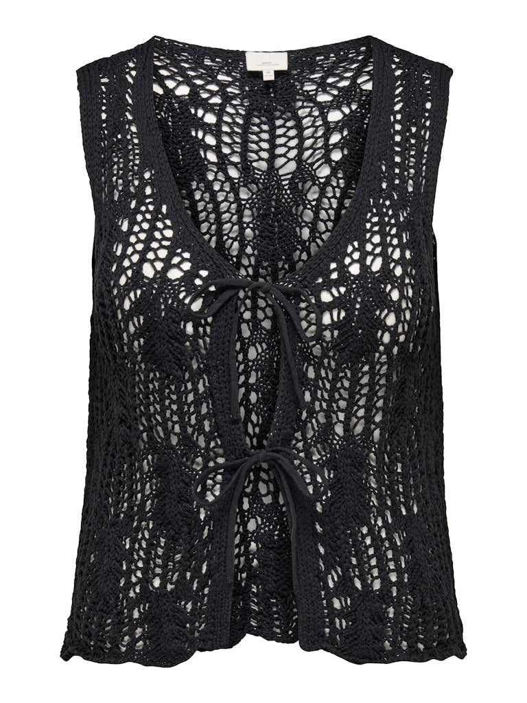 gehaakt mouwloos vest Carlizzy Black