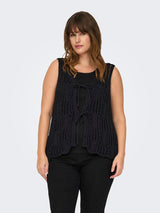 gehaakt mouwloos vest Carlizzy Black
