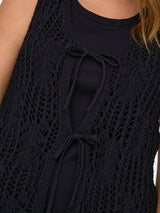 gehaakt mouwloos vest Carlizzy Black