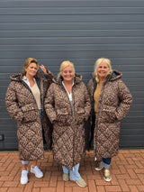 Lange Puffer Jas Carasti Leopard