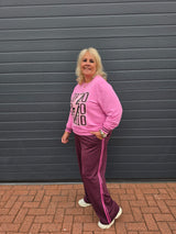 Broek Carcayla met bies Bordeaux
