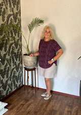 Shirt Carvica print Fig Blue Zone
