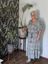 Maxi Dres Carviwi print Summer Tribe smokey Olive