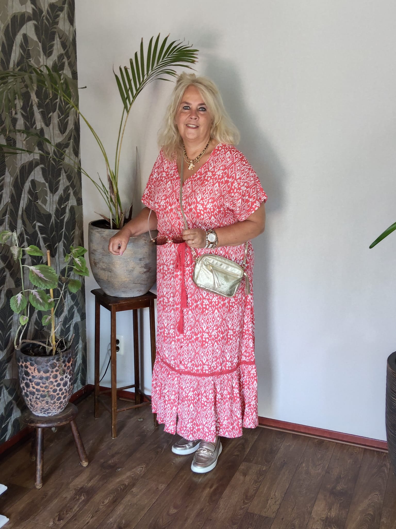 Maxi Dres Carviwi print Summer Tribe Pointsetta