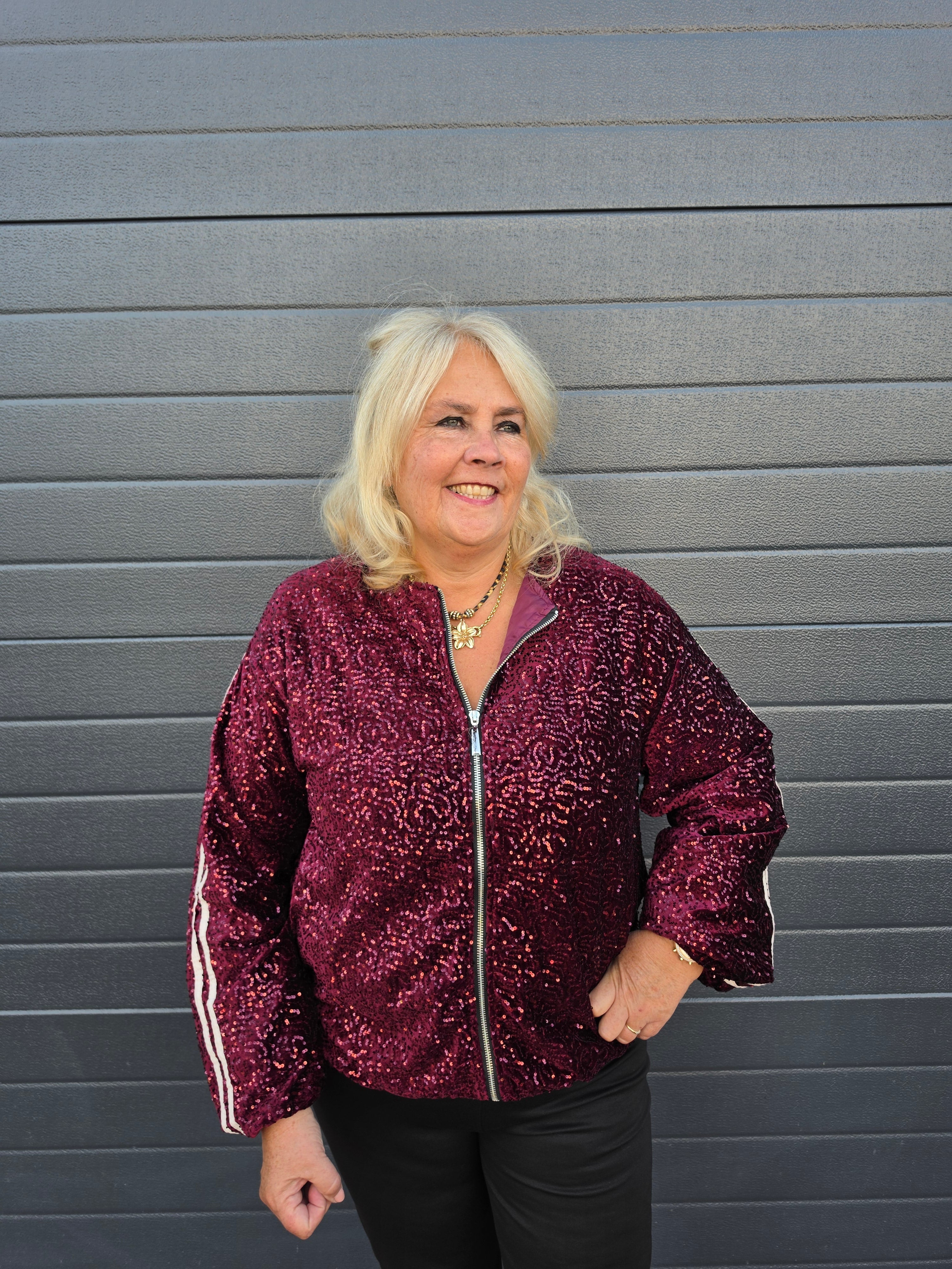 Bomber Jasje Paillet Bordeaux  t/m 48