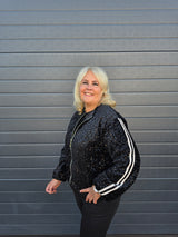 Bomber Jasje Paillet Zwart t/m 48