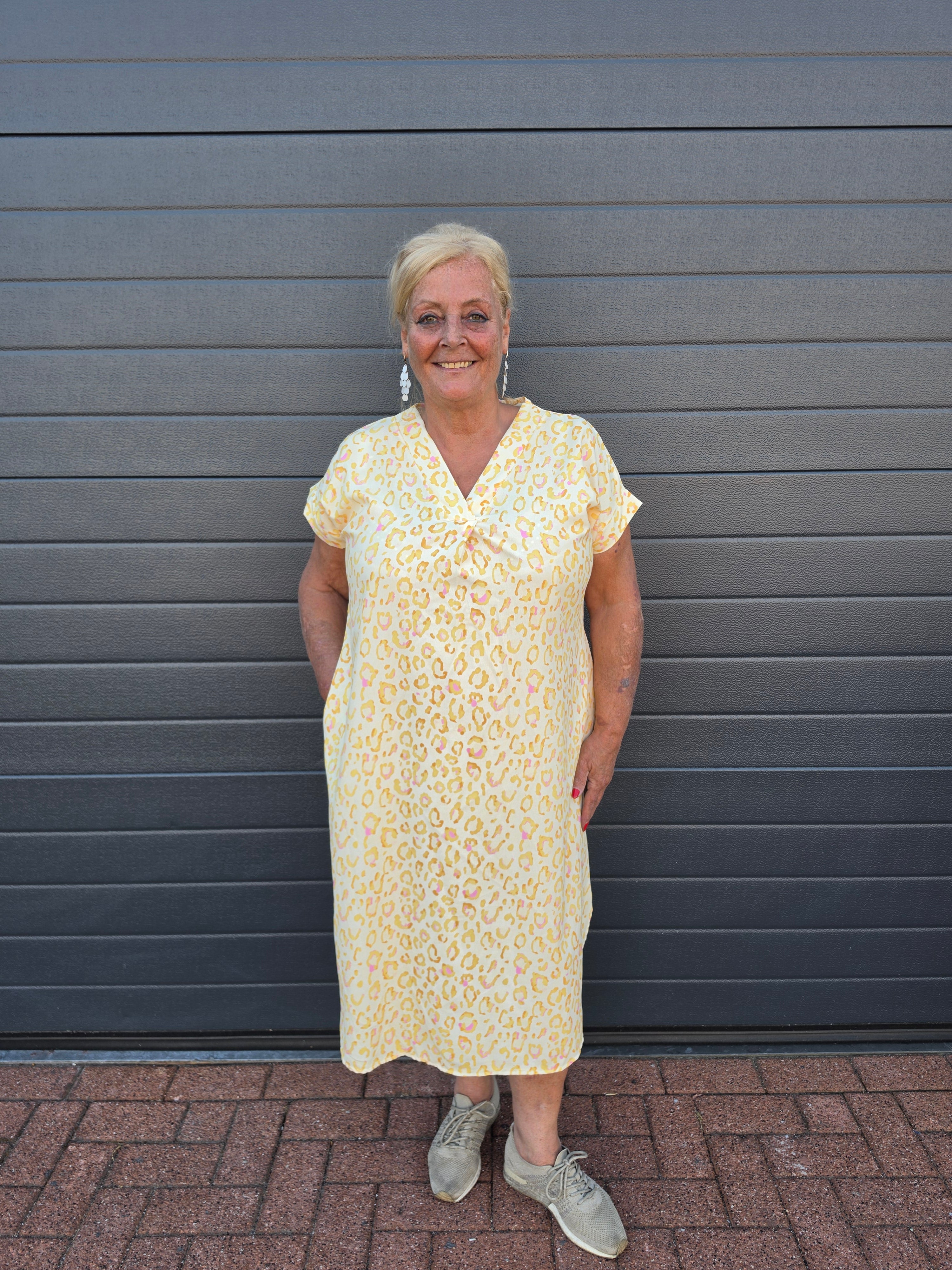 Jurk Mika leopard Geel