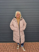 Lange Puffer Jas Carmaggie Silver Mink