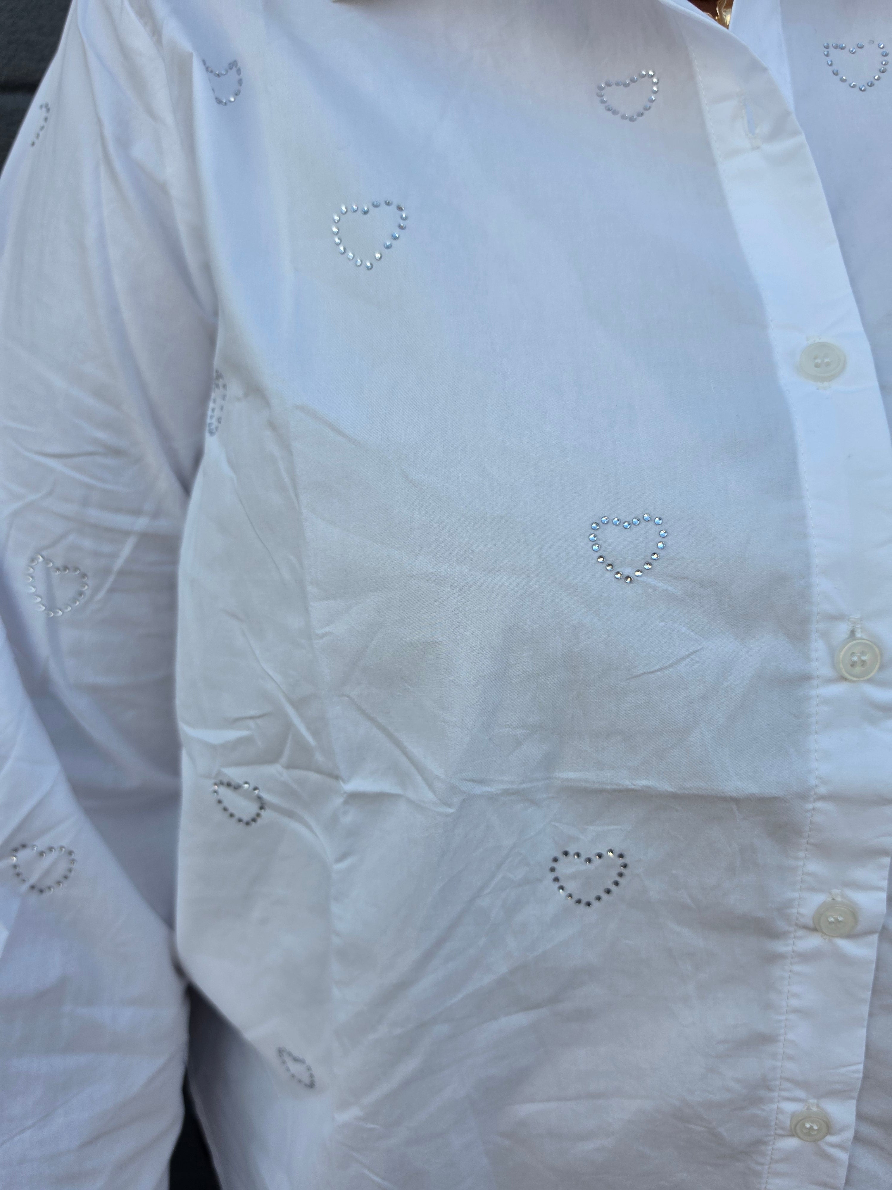 Blouse CarnewLina Sarah Glitter heart Bright White