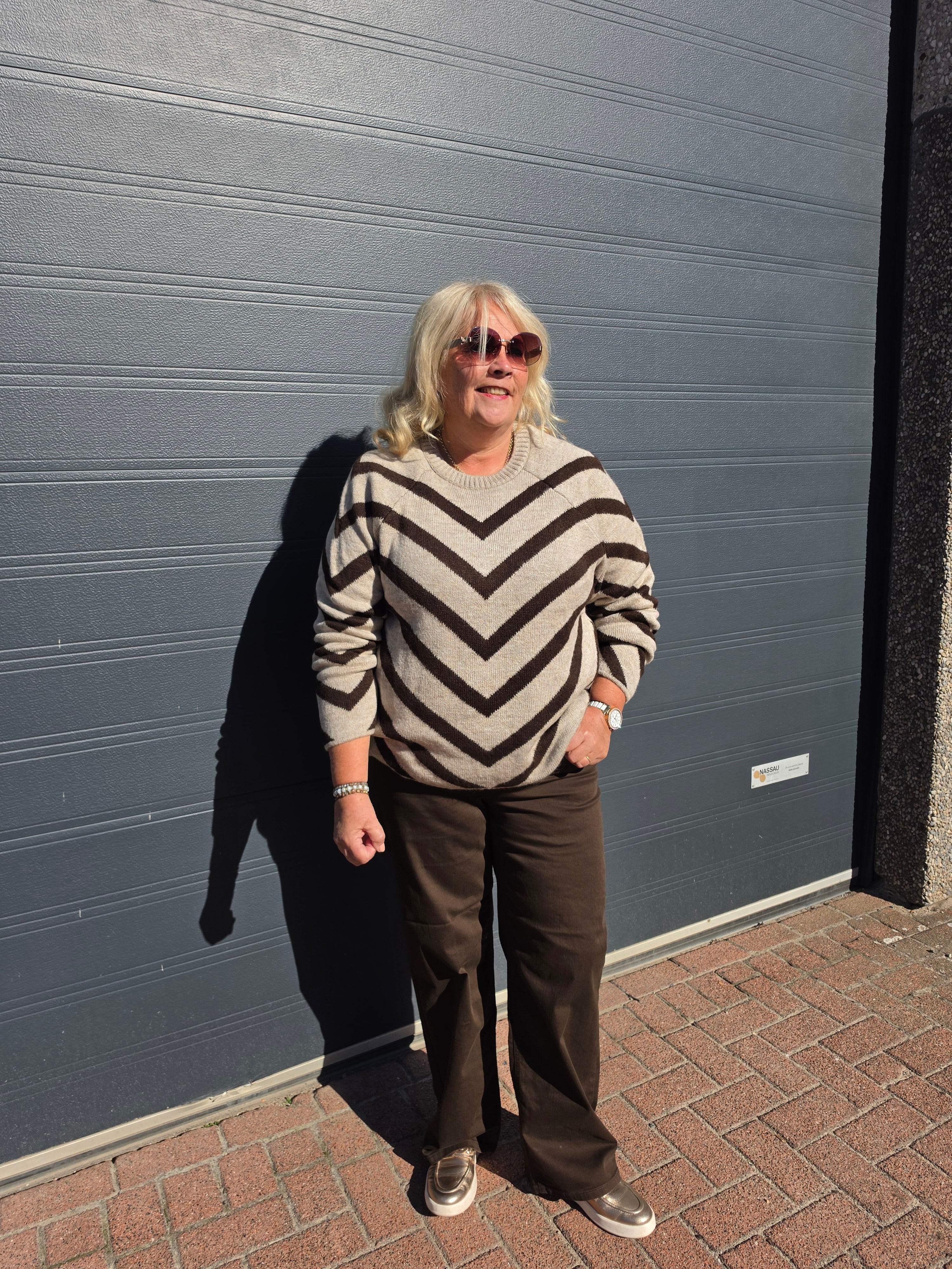 Rib Broek Carhope HW Wide Coffee