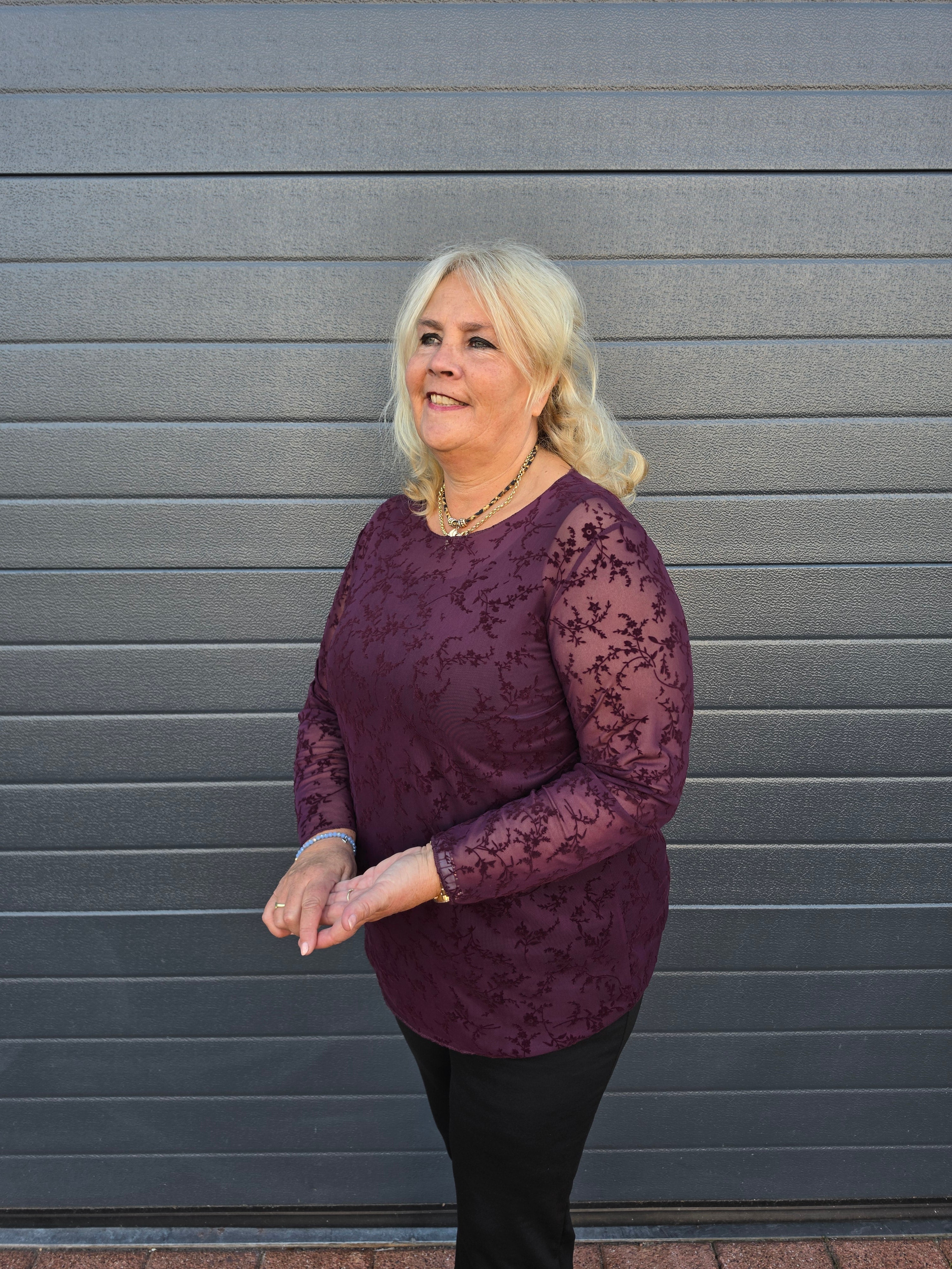 Mesh Shirt Didi Bordeaux t/m 48