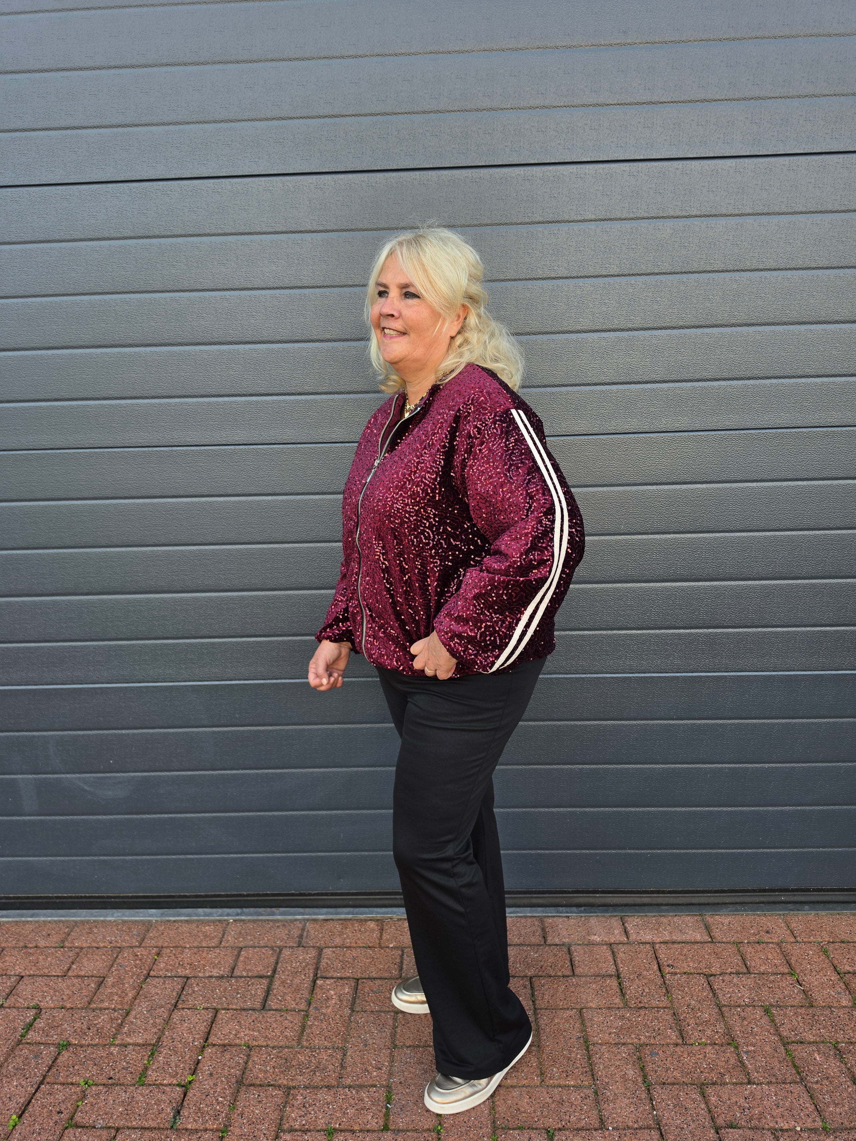 Bomber Jasje Paillet Bordeaux  t/m 48
