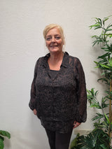 Blouse Carstar print Peninna Chocolate Plum