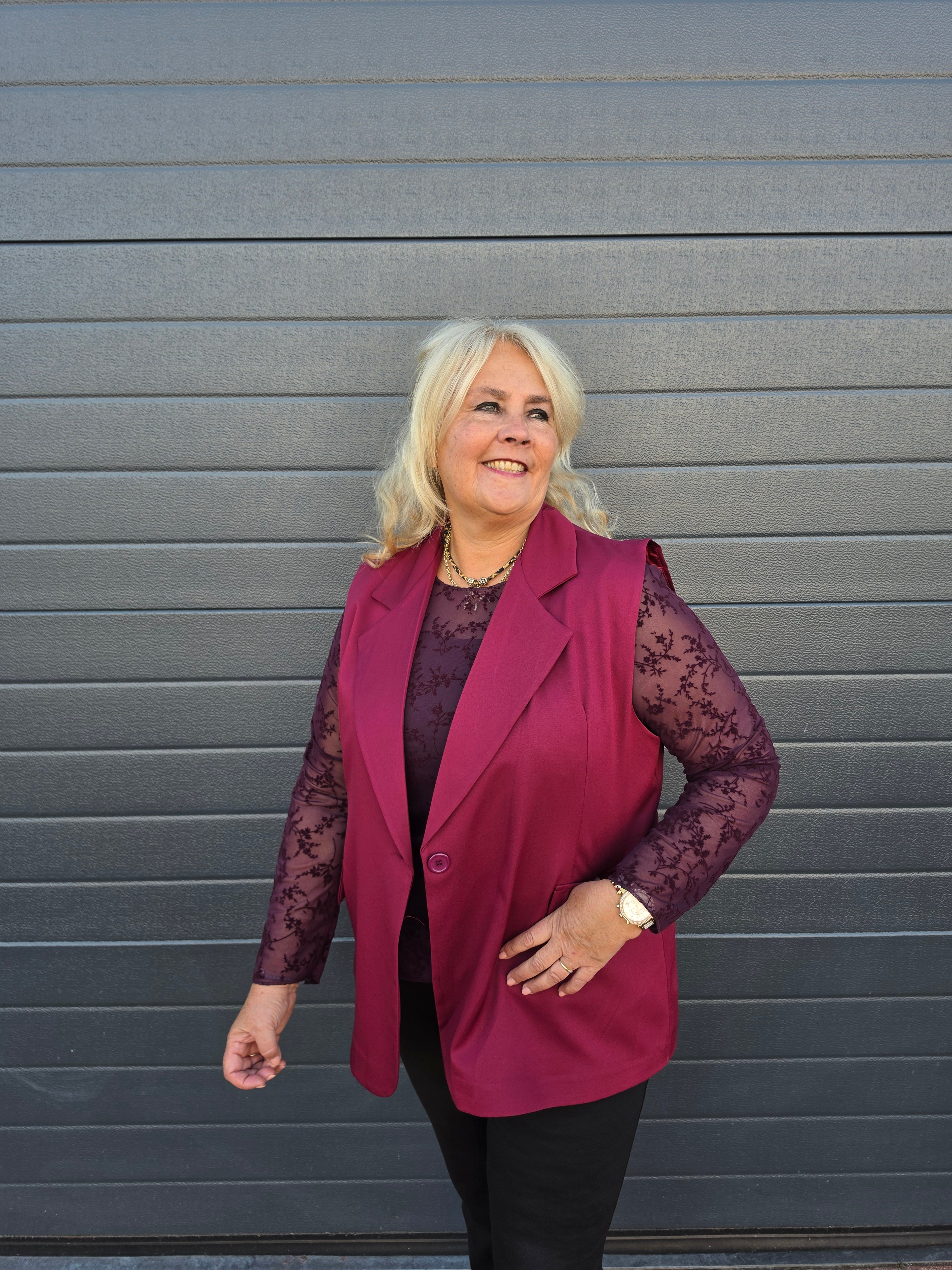 Mesh Shirt Didi Bordeaux t/m 48