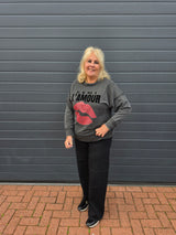 Sweat Trui Carisolde Lipa ? Amour Black Acid washing