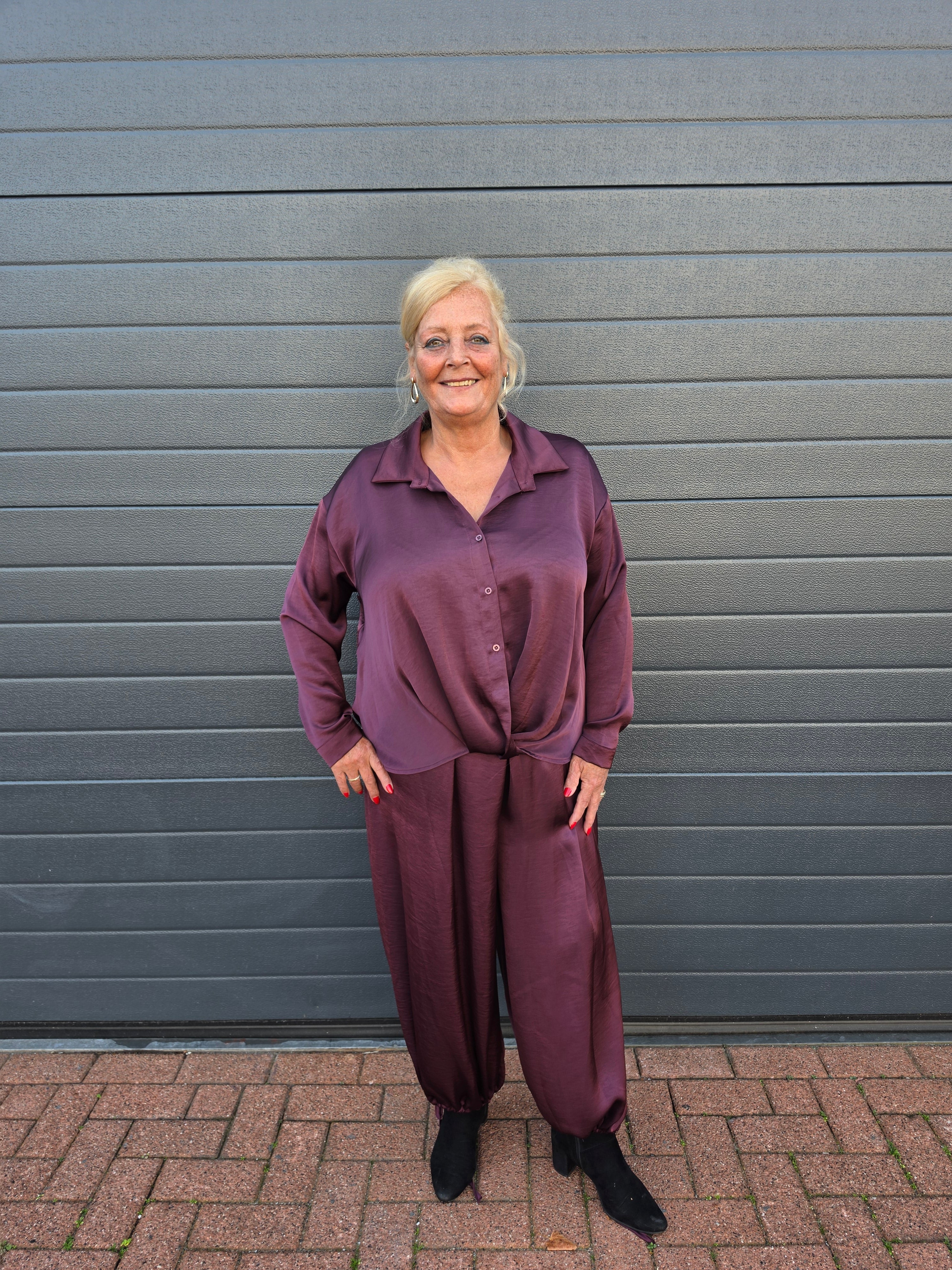 2 Delige Ballon Silky Set Bordeaux t/m kleine 48
