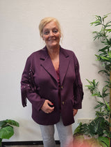 Blazer met Franjer en Stuts Bordeaux t/m 52