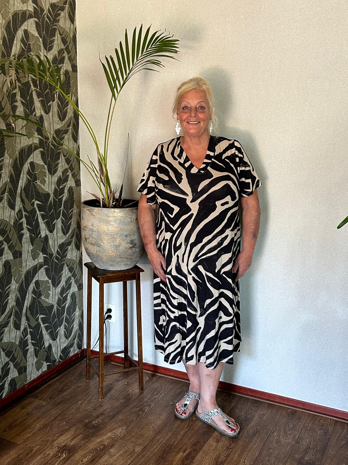 Jurk Carfyrla print Humus New Zebra