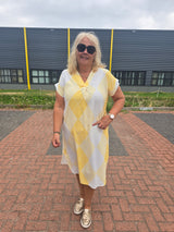 Jurk Mika ruit geel t/m 48