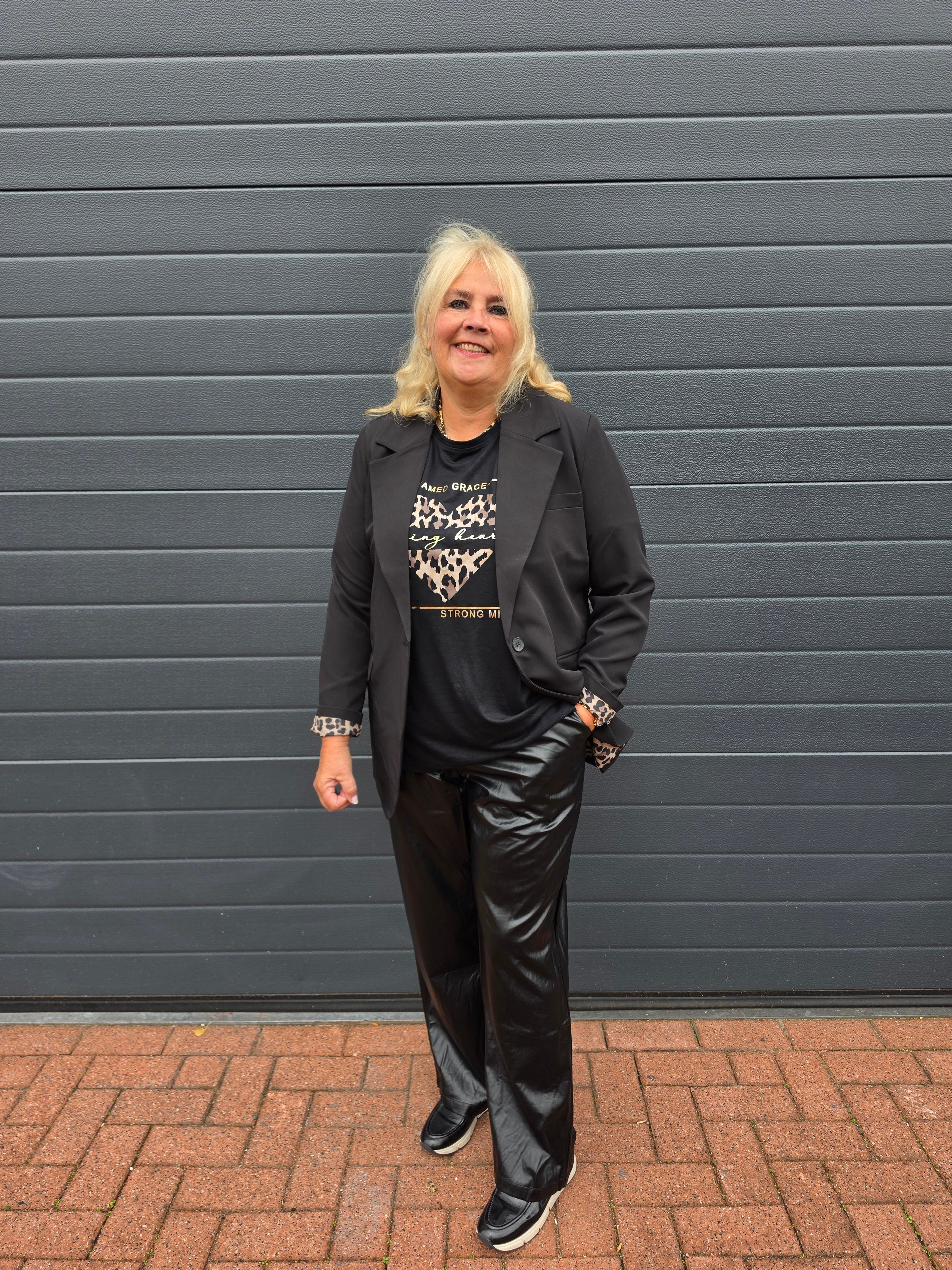Leather Look Boek Carkari Straight Black
