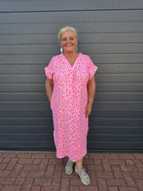 Jurk Mika leopard fuchsia