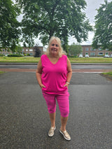 Korte Broek Button Fuchsia t/m 50