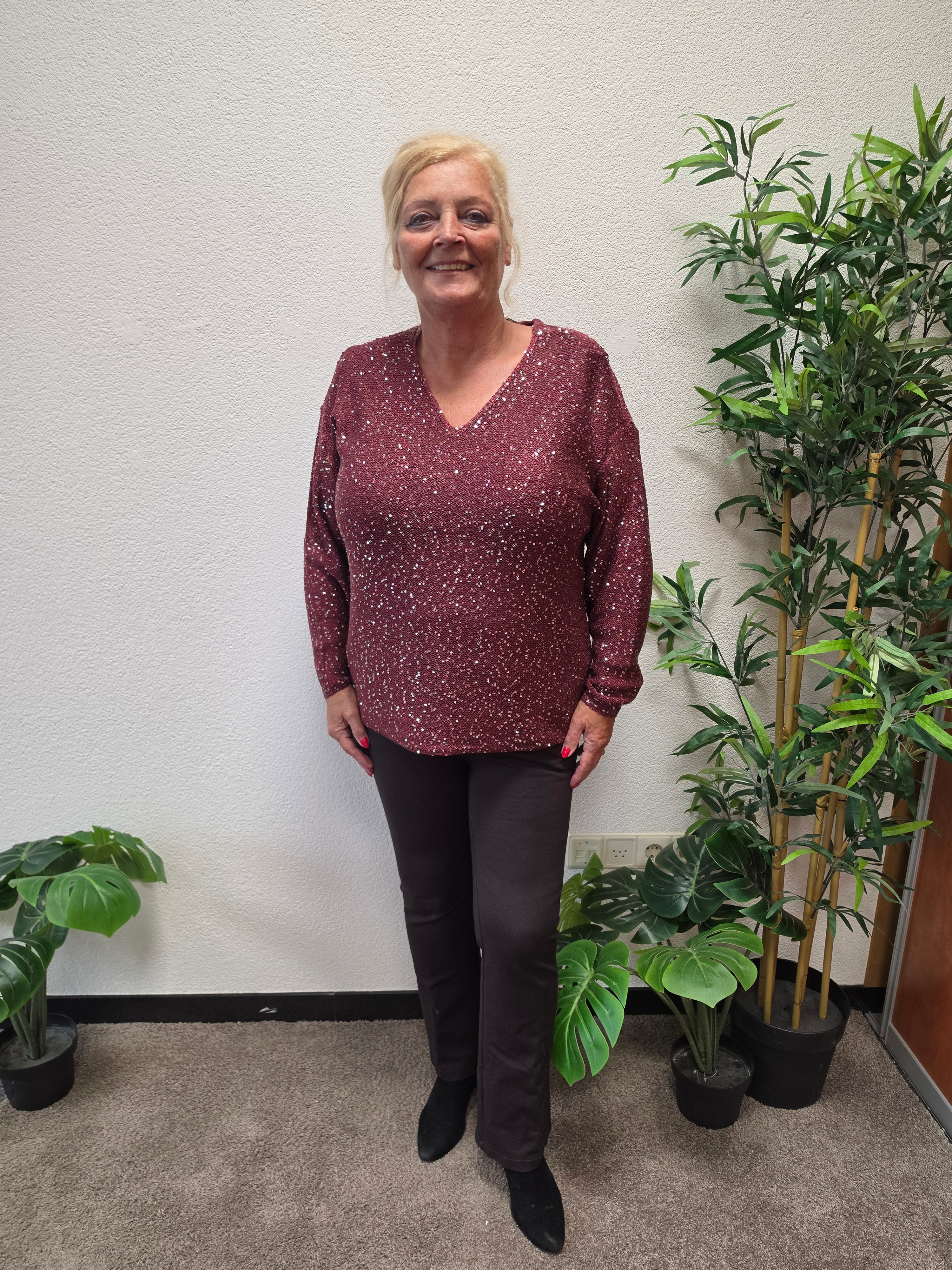 Trui VMC Newleilani Sequins Windsor Wine