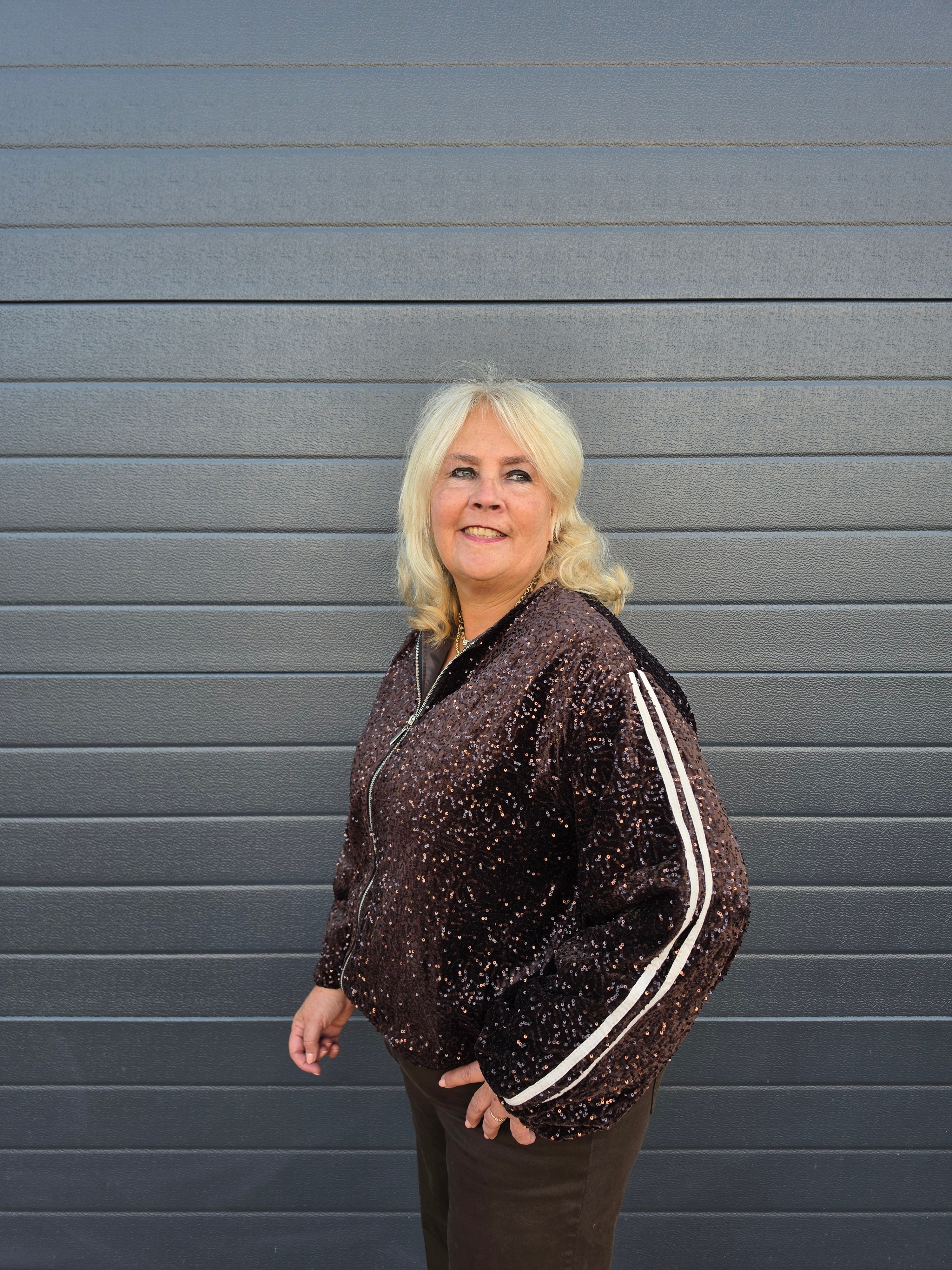 Bomber Jasje Paillet Donker Bruin  t/m 48