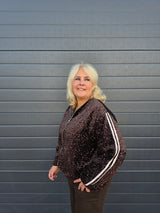 Bomber Jasje Paillet Donker Bruin  t/m 48