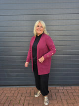 Vest Button Bordeaux t/m 46