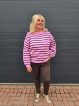 Trui Carmonique Stripes Cyclame