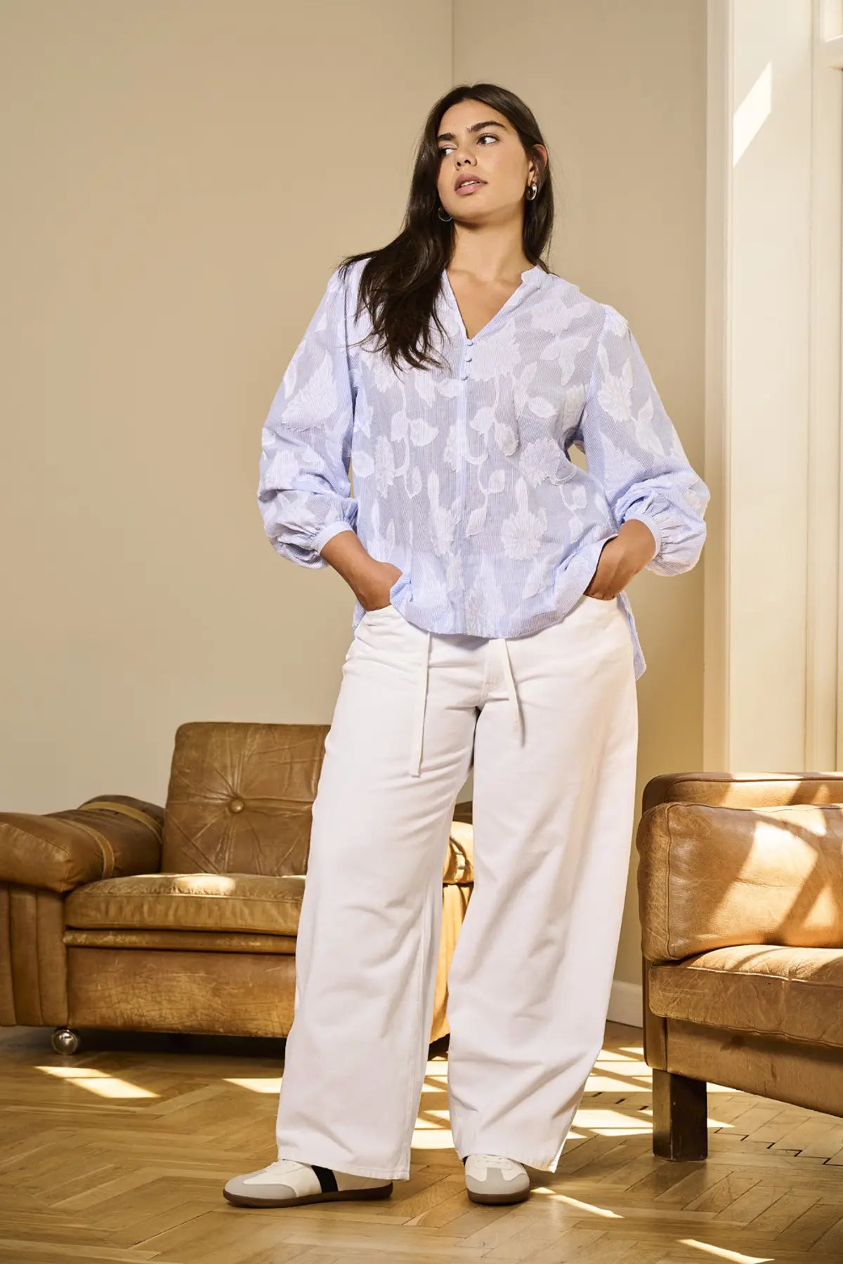 Blouse Cartorra Stripe Cashmere Blue