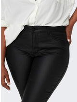 Broek Carpunk coated leather look Zwart