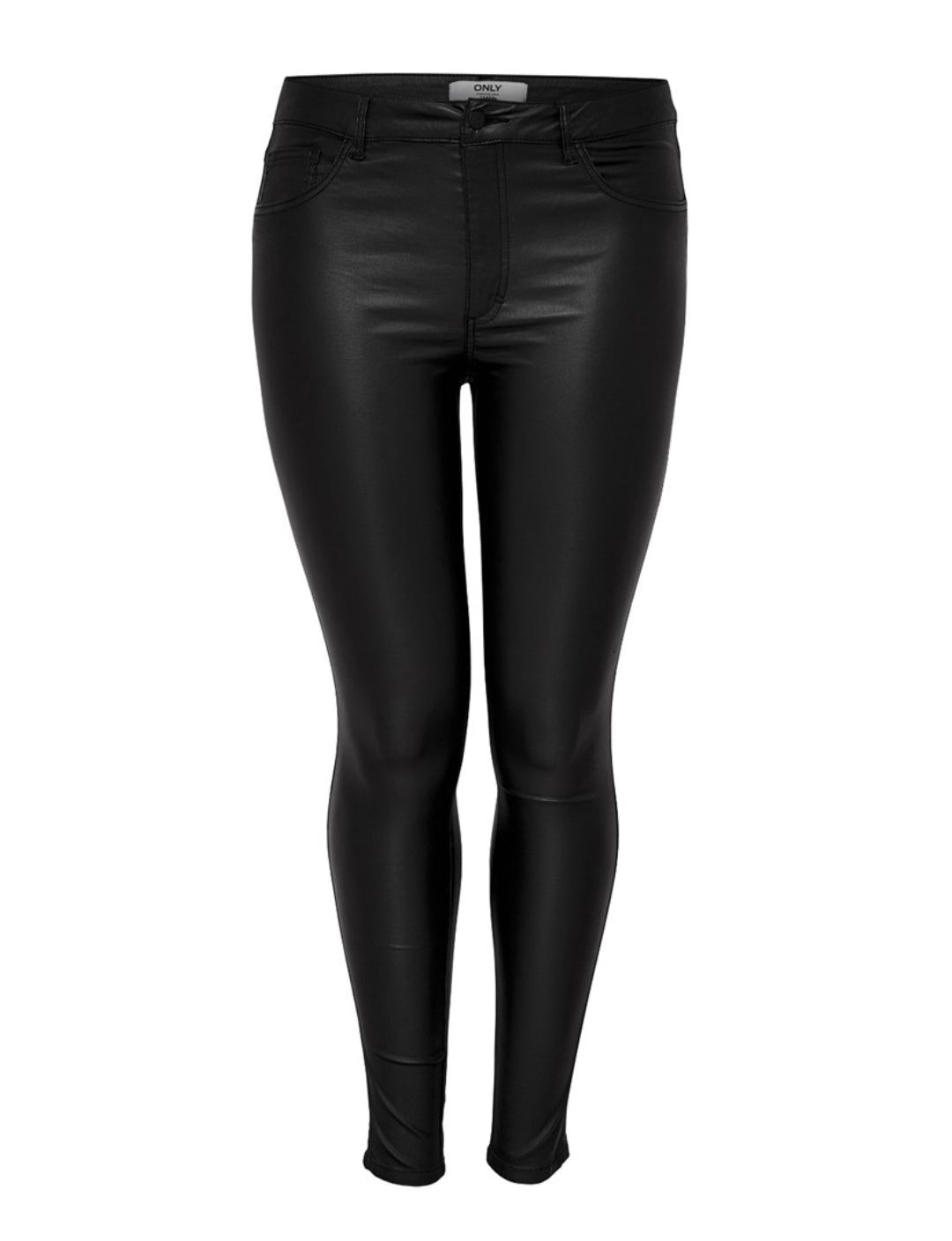 Broek Carpunk coated leather look Zwart