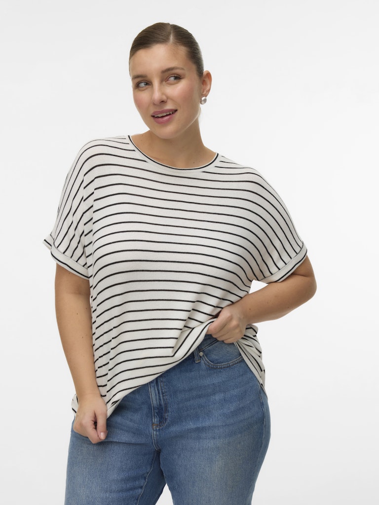 Shirt VMC Brianna Stripe snow white/black
