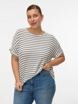 Shirt VMC Brianna Stripe snow white/black