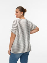 Shirt VMC Brianna Stripe snow white/black