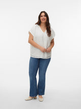 Shirt V- Neck VMC Iris Crochet Cloud Dancer