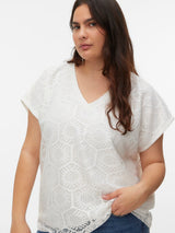 Shirt V- Neck VMC Iris Crochet Cloud Dancer
