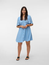 Knie Jurk VMC Melaney Chambray Blue