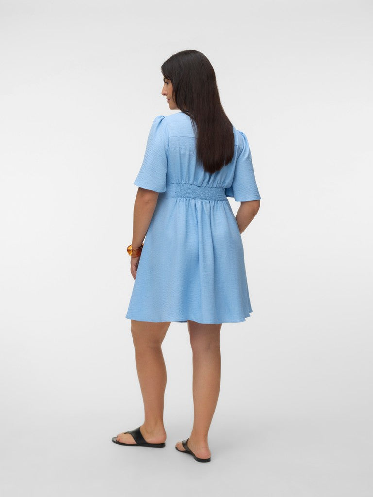 Knie Jurk VMC Melaney Chambray Blue