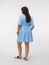 Knie Jurk VMC Melaney Chambray Blue